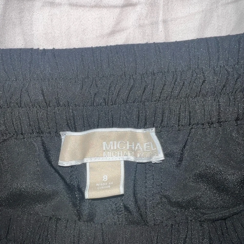 Michael Kors Black Jogger Pants Drawstring Elastic Waist Pockets Size 8